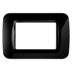 PLACCA TOP SYSTEM - IN TECNOPOLIMERO FINITURA LUCIDA - 3 POSTI - NERO TONER - SYSTEM - GEW GW22513