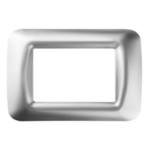 PLACCA TOP SYSTEM - IN TECNOPOLIMERO FINITURA LUCIDA - 3 POSTI - CROMO SOFT - SYSTEM - GEW GW22653