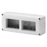 CONTENITORE PER APPARECCHI SYSTEM - ORIZZONTALE PROTETTO - 6 POSTI - MODULO 3x2 - GRIGIO RAL 7035 - IP40 - GEW GW27005
