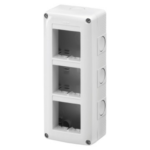 CONTENITORE PER APPARECCHI SYSTEM - VERTICALE PROTETTO - 6 POSTI - MODULO 2x3 - GRIGIO RAL 7035 - IP40 - GEW GW27022