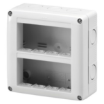 CONTENITORE PER APPARECCHI SYSTEM - VERTICALE PROTETTO - 8 POSTI - MODULO 4x2 - GRIGIO RAL 7035 - IP40 - GEW GW27023