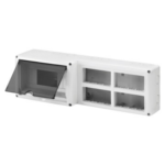 CONTENITORE PROTETTO PER INSTALLAZIONE COMBINATA DIN E SYSTEM - 8 MODULI DIN - 16 MODULI SYSTEM - MODULO 4X4 - IP40 - GRIGIO RAL 7035 - GEW GW27073