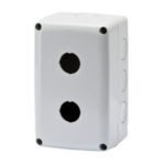 CONTENITORE VUOTO PER PULSANTI, COMANDI E SEGNALATORI - 2 POSTI - DIAMETRO 22mm - COPERCHIO GRIGIO RAL 7035 - IP66 - GEW GW27102