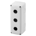 CONTENITORE VUOTO PER PULSANTI, COMANDI E SEGNALATORI - 3 POSTI - DIAMETRO 22mm - COPERCHIO GRIGIO RAL 7035 - IP66 - GEW GW27103