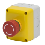 CONTENITORE COMPLETO DI OPERATORE - 1 POSTO - 1NA 1NC- PULSANTE EMERGENZA - IP66 - GEW GW27202