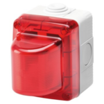 SPIA DI SEGNALAZIONE - 15W - 230V - DIFFUSORE ROSSO - IP55 - GRIGIO RAL 7035 - GEW GW27415