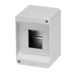 CENTRALINO PREDISPOSTO PER ALLOGGIAMENTO MORSETTIERE CON PARETI CON CENTRINI DI FORATURA - 4 MODULI - IP40 - GEW GW40023