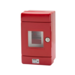 CENTRALINO STAGNO PER EMERGENZA CON GUIDA DIN - 4 MODULI EN50022 - ROSSO RAL 3000 - GEW GW42206