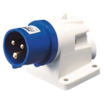 SPINA FISSA DA PARETE A 90° - IP44 - 2P+T 16A 200-250V 50/60HZ - BLU - 6H - CABLAGGIO A VITE - GEW GW60404