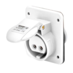 PRESA FISSA DA INCASSO A 10° - IP44 - 2P 16A 40-50V 50-60HZ - BIANCO - 12H - CABLAGGIO A VITE - GEW GW62267