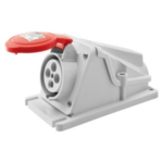 PRESA FISSA DA PARETE A 90° - IP44 - 3P+T 32A 380-415V 50/60HZ - ROSSO - 6H - CABLAGGIO A VITE - GEW GW62492