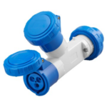 MOLTIPLICATORE MOBILE 2 USCITE IP67-SPINA 16A-2 PRESE 2P+T 230V 50/60HZ-BLU-6H - GEW GW64010