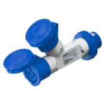 MOLTIPLICATORE MOBILE 2 USCITE IP67-SPINA 16A-2 PRESE 3P+T 230V 50/60HZ-BLU-9H - GEW GW64011