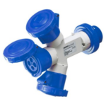 MOLTIPLICATORE MOBILE 3 USCITE IP67-SPINA 16A-3 PRESE 2P+T 230V 50/60HZ-BLU-6H - GEW GW64024