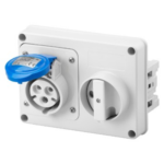 PRESA FISSA INTERBLOCCATA ORIZZONTALE - SENZA FONDO - SENZA BASE PORTAFUSIBILI - 2P+T 16A 200-250V - 50/60HZ 6H - IP44 - GEW GW66104