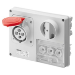 PRESA FISSA INTERBLOCCATA ORIZZONTALE - SENZA FONDO - CON BASE PORTAFUSIBILI - 3P+T 16A 380-415V - 50/60HZ 6H - IP44 - GEW GW66130