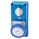 PRESA FISSA INTERBLOCCATA VERTICALE - SENZA FONDO - CON BASE PORTAFUSIBILI - 2P+T 16A 200-250V - 50/60HZ 6H - IP67 - GEW GW66326N