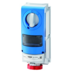 PRESA FISSA INTERBLOCCATA VERTICALE - SENZA FONDO - PER MONTAGGIO APPARECCHIATURE MODULARI - IMPIEGHI GRAVOSI - 3P+T 32A 380-415V-50/60HZ 6H IP66 - GEW GW66842