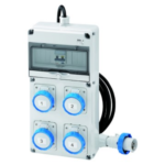 Q-DIN 10 ASC - MOBILE E PORTATILE - CON CAVO E SPINA - 4 2P+T 16A IEC309 - IP65 - GEW GW68216N