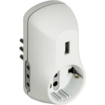 KIT - ADATTATORE B3 1 PRESA ST TEDESCA +2 10A+USB BCO - BTICINO LEGRAND S3613DU