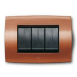 PLACCA SOFT TECNOPOLIMERO 3 MODULI, ROSSO RAME - ABB SACE 2CSE0321SFP