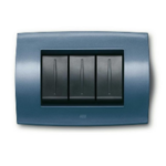 PLACCA SOFT METALLO 3 MODULI, BLU MEDITERRANEO - ABB SACE 2CSE0331SFZ