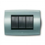PLACCA SOFT METALLO 3 MODULI , BLU FIORDO - ABB SACE 2CSE0332SFZ