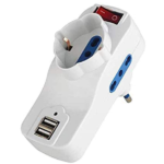 ADATTATORE SCHUKO/BIVALENTE SPINA GIREVOLE 16A - ELETTROCANALI SERIE CIVILI ECK11120