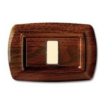 PLACCA TONDO' 1 MODULO LEGNO SCURO - ELETTROCANALI SERIE CIVILI ECL2591LS