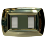 PLACCA TONDO' 2 MODULI ORO - ELETTROCANALI SERIE CIVILI ECL2592OR