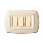 PLACCA TONDO' 3 MODULI AVORIO - ELETTROCANALI SERIE CIVILI ECL2593A