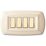 PLACCA TONDO' 4 MODULI AVORIO - ELETTROCANALI SERIE CIVILI ECL2594A