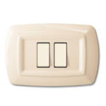 PLACCA TONDO' 2 MODULI RAVVICINATI AVORIO - ELETTROCANALI SERIE CIVILI ECL2597A