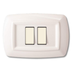 PLACCA TONDO' 2 MODULI RAVVICINATI BIANCO - ELETTROCANALI SERIE CIVILI ECL2597WH