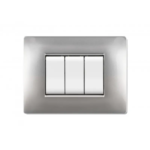 PLACCA MYLIFE Q 3 MODULI ALLUMINIO CHIARO - ELETTROCANALI SERIE CIVILI ECL2883AC