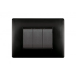 PLACCA MYLIFE Q 3 MODULI NERO OPACO - ELETTROCANALI SERIE CIVILI ECL2883NO