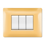 PLACCA MYLIFE Q 3 MODULI GIALLO PASTELLO - ELETTROCANALI SERIE CIVILI ECL2883PY
