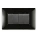 PLACCA MYLIFE Q 4 MODULI NERO - ELETTROCANALI SERIE CIVILI ECL2884N