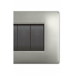 PLACCA MYLIFE Q 7 MODULI ACCIAIO SATINATO - ELETTROCANALI SERIE CIVILI ECL2887AS