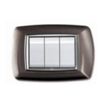 PLACCA MYLIFE 3 MODULI ALLUMINIO NOTTE - ELETTROCANALI SERIE CIVILI ECL2983AN