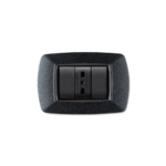 PLACCA MYLIFE 3 MODULI VULCANIZZATA GRIGIO NOTTE - ELETTROCANALI SERIE CIVILI ECL2983V-GN