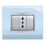 PLACCA NEWPRESTIGE 3 MODULI AZZURRO PASTELLO - ELETTROCANALI SERIE CIVILI ECL3083PA