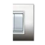 PLACCA NEWPRESTIGE 4 MODULI ACCIAIO SATINATO - ELETTROCANALI SERIE CIVILI ECL3084AS
