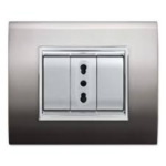 PLACCA NEWPRESTIGE 7 MODULI ALLUMINIO NOTTE - ELETTROCANALI SERIE CIVILI ECL3087AN