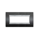 PLACCA NEWPRESTIGE 7 MODULI VULCANIZZATO GRIGIO NERO - ELETTROCANALI SERIE CIVILI ECL3087V-GN