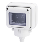 CONTENITORE PER APPARECCHI SYSTEM - STAGNO - 3 POSTI - FISSAGGIO TESTA PALO - GRIGIO RAL 7035 - IP55 - GEW GW27056