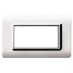 PLACCA TECNOPOLIMERO 44 BIANCO CORNICE CROMO 4 MODULI - AVE SPA 44PY04BLC