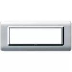 PLACCA TECNOPOLIMERO 44 ALLUMINIO CORNICE CROMO 7 MODULI - AVE SPA 44PY07ALS