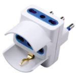 ADATTATORE TRIPLO SCHUKO/BIVALENTE BIANCO 16A - ELETTROCANALI SERIE CIVILI ECK33407