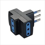 ADATTATORE TRIPLO NERO SPINA E PRESE 10A - ELETTROCANALI SERIE CIVILI ECK33415